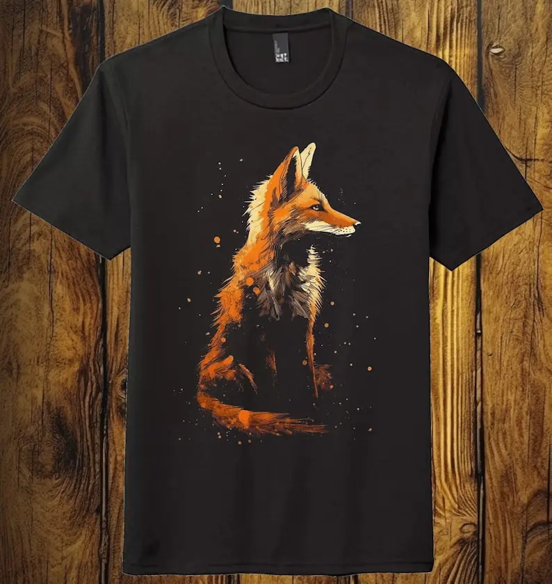 Vintage Style Retro Fox Paint Splatter Graphic Tshirt Design on Black Unisex Soft Shirt
Vintage Style Retro Fox Paint Splatter Graphic Tshirt Design on Black Unisex Soft Shirt