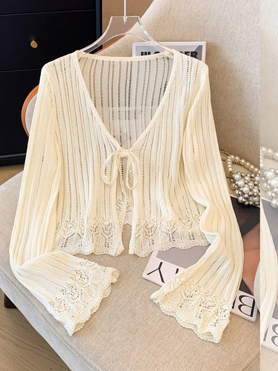 Women's Knitted Ice Silk Air Conditioned Sun Protection Thin Cardigan Summer Outerwear with Strap Dress Cover up
Women's Knitted Ice Silk Air Conditioned Sun Protection Thin Cardigan Summer Outerwear with Strap Dress Cover up