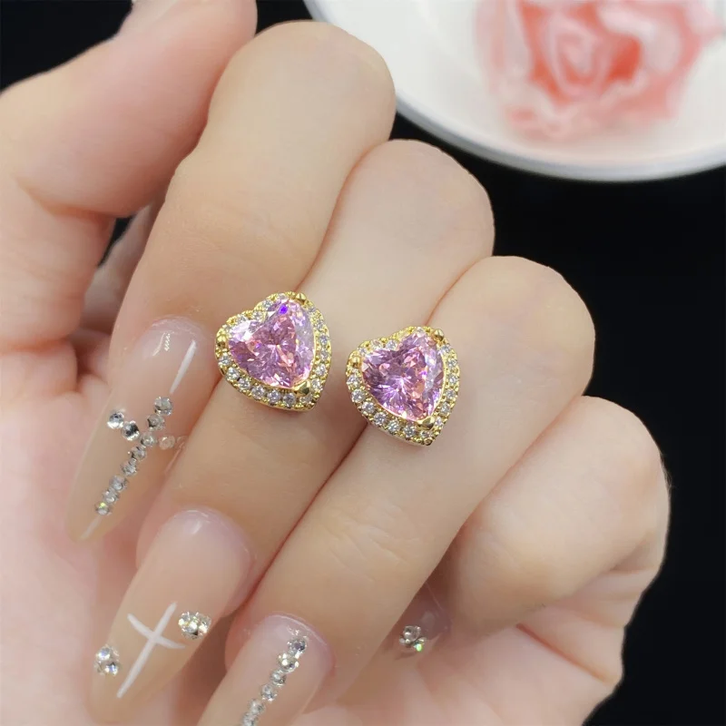 Starry Sky Heart-Shaped Pink Zircon Three-Piece Full Diamond Open Ring for Women Elegant Pendant Earrings Set
Starry Sky Heart-Shaped Pink Zircon Three-Piece Full Diamond Open Ring for Women Elegant Pendant Earrings Set