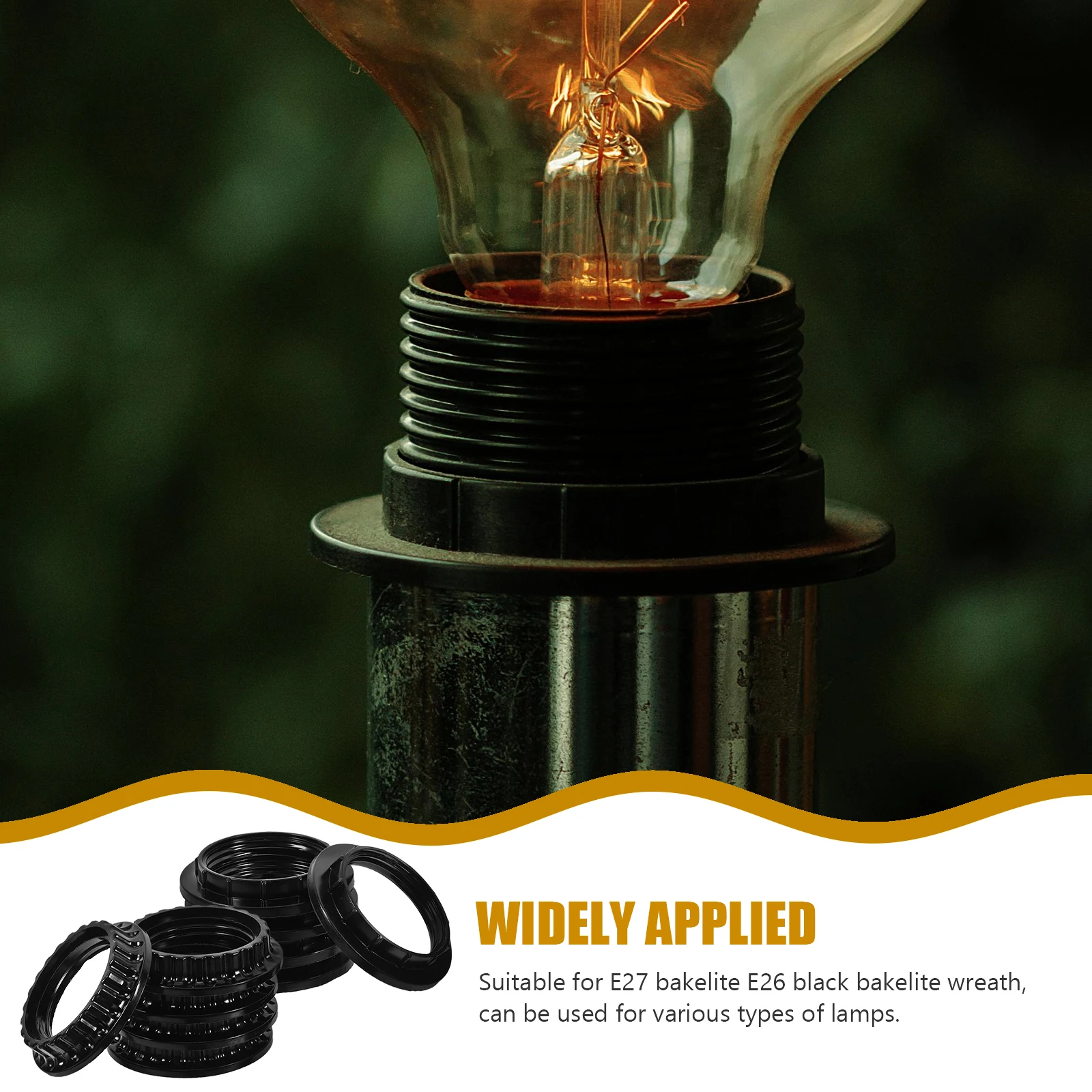 20Pcs Bakelite Outer Ring Lamp Shade Ring Sturdy Plastic Replacement Parts for Table Floor Pendant Lamps Light Fixture Collar
20Pcs Bakelite Outer Ring Lamp Shade Ring Sturdy Plastic Replacement Parts for Table Floor Pendant Lamps Light Fixture Collar