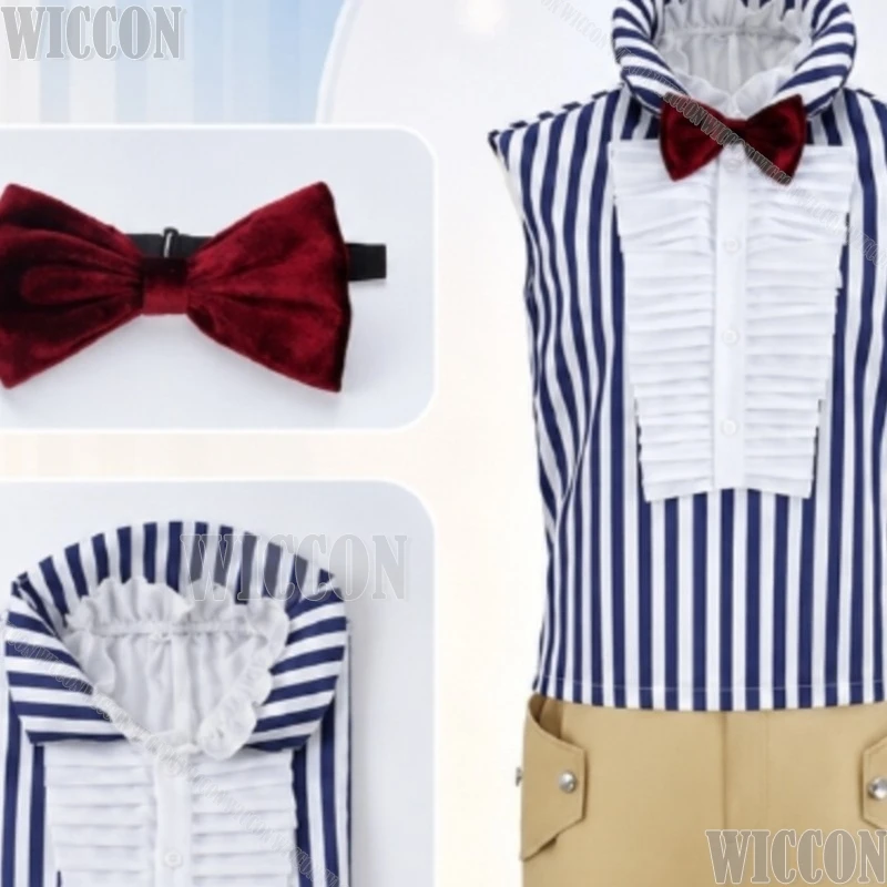 Galdino Mr.3 Cosplay Striped Sleeveless Top Khaki Long Pants Bow Clothes Cartoon Uniform Halloween Christmas Navidad Carnaval
Galdino Mr.3 Cosplay Striped Sleeveless Top Khaki Long Pants Bow Clothes Cartoon Uniform Halloween Christmas Navidad Carnaval