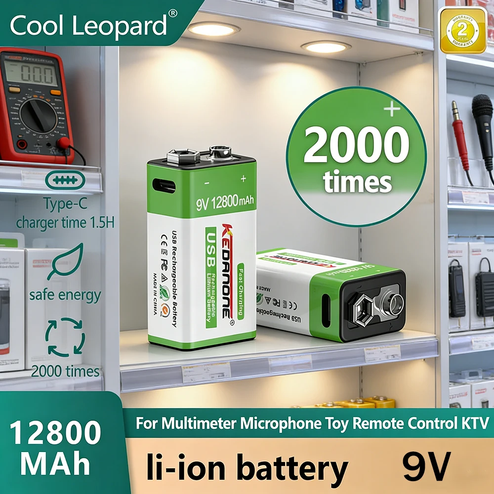 9V Rechargeable Battery 12800mAh 6F22 Micro USB 9V Li-ion Lithium Batteries for Multimeter Microphone Toy Remote Control KTV
9V Rechargeable Battery 12800mAh 6F22 Micro USB 9V Li-ion Lithium Batteries for Multimeter Microphone Toy Remote Control KTV