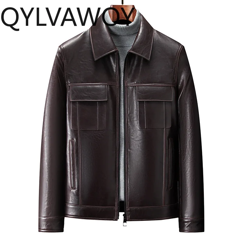 QYLVAWOY Genuine Leather Jacket Men 2026 High Quality Real Sheepskin Coat Casual Lapel Motorcycle Leather Jackets Fashion Coats
QYLVAWOY Genuine Leather Jacket Men 2026 High Quality Real Sheepskin Coat Casual Lapel Motorcycle Leather Jackets Fashion Coats