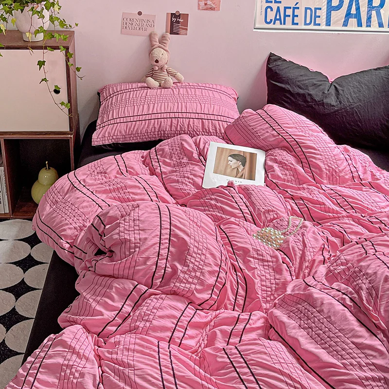 Raspberry Red Bedding Comforter sets Duvet Cover bedsheets set pillowcases Bedding Linens Set Queen/King Bed edredones de cama
Raspberry Red Bedding Comforter sets Duvet Cover bedsheets set pillowcases Bedding Linens Set Queen/King Bed edredones de cama