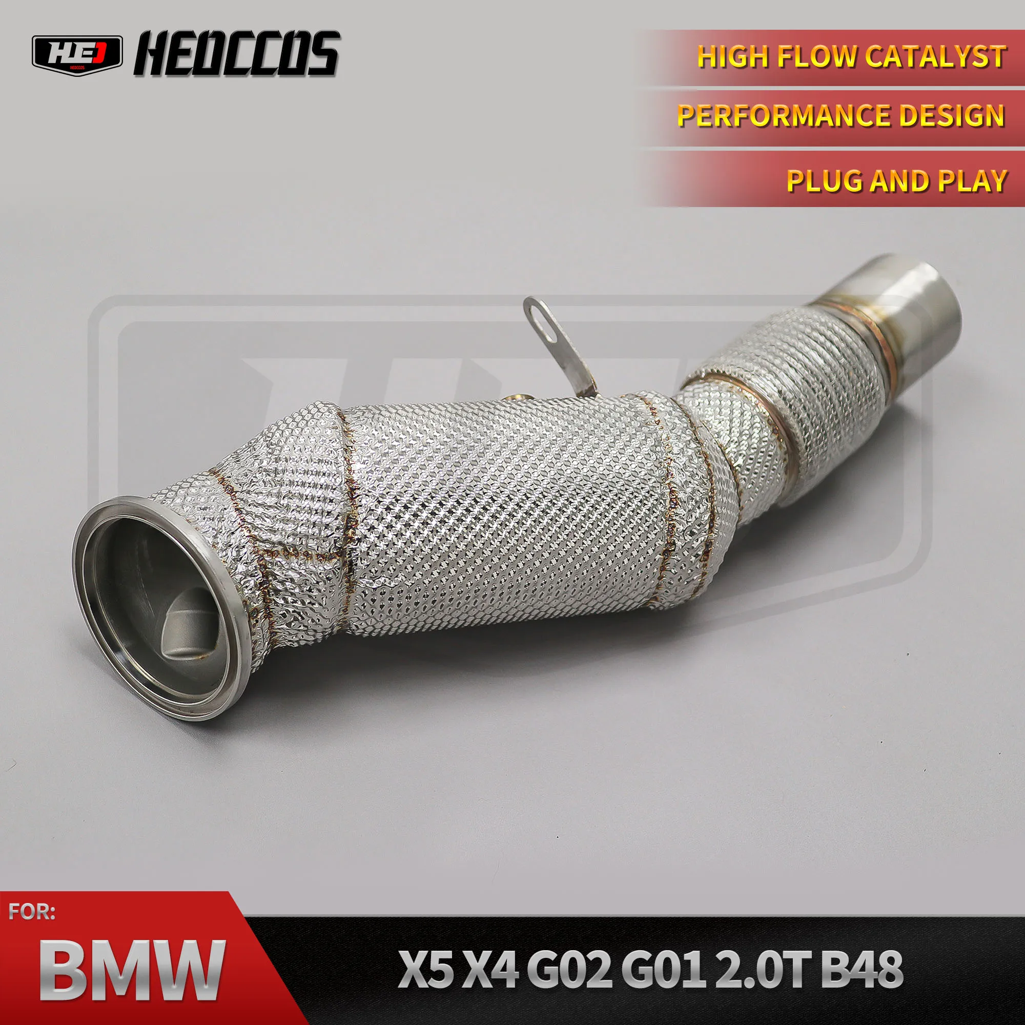 HEO High flow performance exhaust Downpipe for BMW X5 X4 G02 G01 2.0T B48 exhaust system with insulation
HEO High flow performance exhaust Downpipe for BMW X5 X4 G02 G01 2.0T B48 exhaust system with insulation