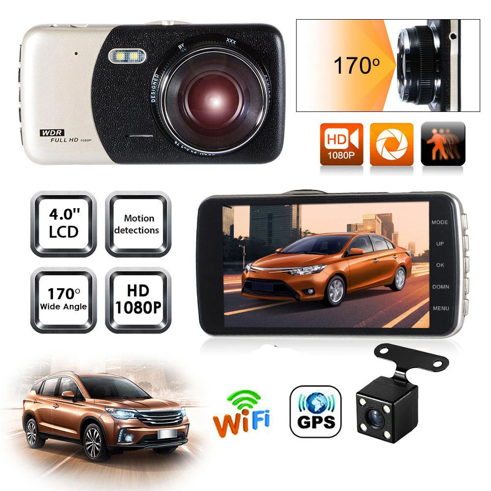 Car DVR WiFi GPS Dash Cam Rear View Vehicle Reverse Car Camera Video Recorder Black Box Auto Dashcam Car Accessories Registrator
Car DVR WiFi GPS Dash Cam Rear View Vehicle Reverse Car Camera Video Recorder Black Box Auto Dashcam Car Accessories Registrator