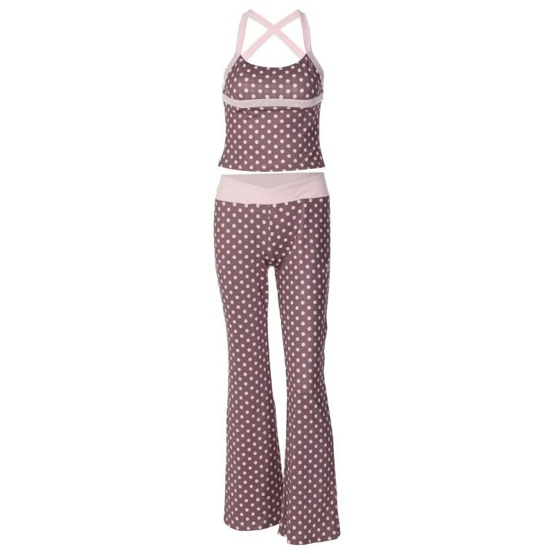French Women's 2026 Summer Fashion Spice Girl Polka Dot Tank Top Low Waist Contrast Trousers Set
French Women's 2026 Summer Fashion Spice Girl Polka Dot Tank Top Low Waist Contrast Trousers Set