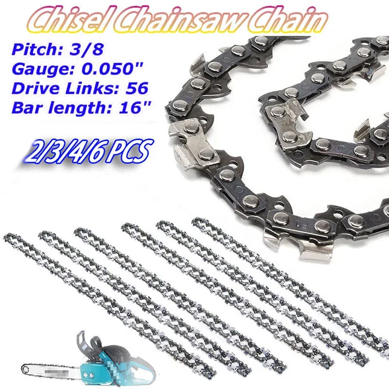 16 inch 56 Drive Link Chainsaw Saw Chain Blade Wood Cutting Parts 3/8" LP 0.050" Gauge 28 Cutters For Cutting Lumbers
16 inch 56 Drive Link Chainsaw Saw Chain Blade Wood Cutting Parts 3/8" LP 0.050" Gauge 28 Cutters For Cutting Lumbers