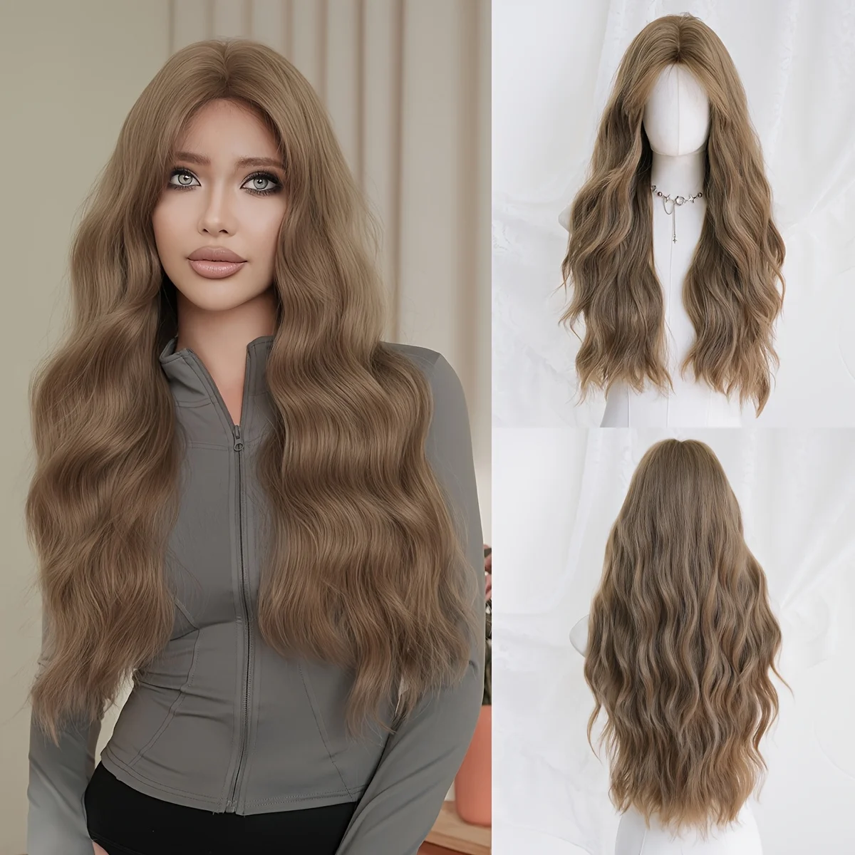 Женский модный длинный пушистый волнистый парик, подходит для повседневного использования и для вечеринок, подходит для всех оттенков кожи, изготовлен из синтетического волокна.
Женский модный длинный пушистый волнистый парик, подходит для повседневного использования и для вечеринок, подходит для всех оттенков кожи, изготовлен из синтетического волокна.