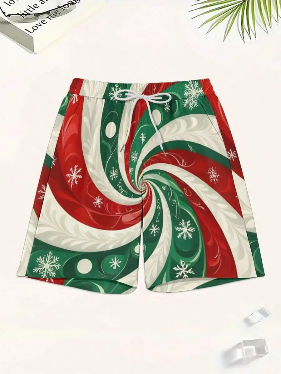 Mens Festive Swirl Patterned Shorts 100% Polyester Lightweight Breathable With Drawstring Waist And Side Pockets
Mens Festive Swirl Patterned Shorts 100% Polyester Lightweight Breathable With Drawstring Waist And Side Pockets