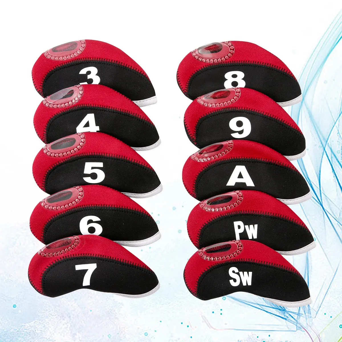 Набор из 10 чехлов для головок клюшек для гольфа из неопрена, защитные чехлы для паттеров, черно-оранжевый дорожный подарочный набор
Набор из 10 чехлов для головок клюшек для гольфа из неопрена, защитные чехлы для паттеров, черно-оранжевый дорожный подарочный набор