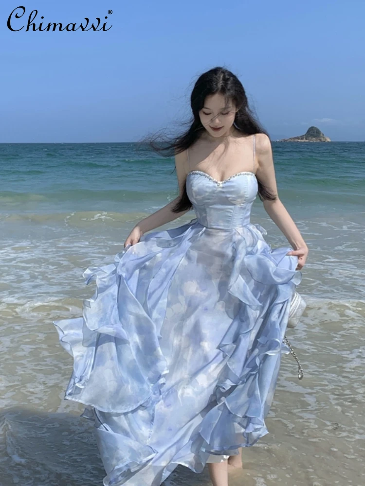 French Fashion Elegant Women's Diamonds Sling Dress Spring Summer Sexy Hot Girl Backless Sleeveless High Waist Slim A-line Dress
French Fashion Elegant Women's Diamonds Sling Dress Spring Summer Sexy Hot Girl Backless Sleeveless High Waist Slim A-line Dress