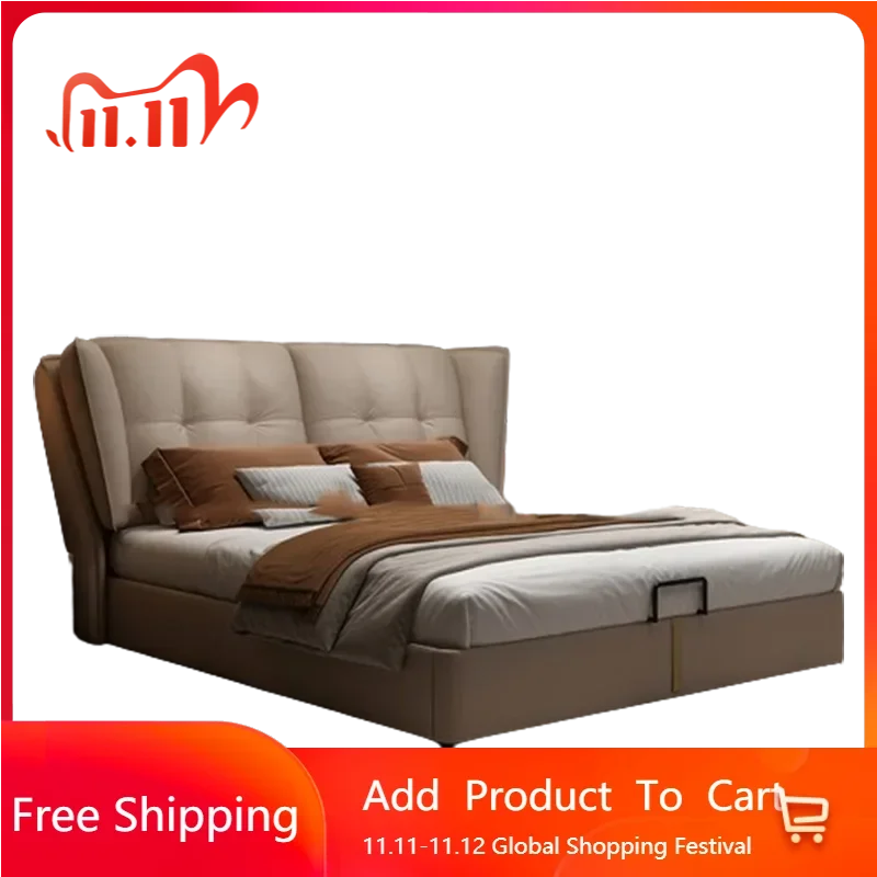 Modern Minimalist Bed Leather Double Bedroom Storage Bed Aesthetic Unique Luxury Headboards Camas Y Muebles Bedroom Furniture
Modern Minimalist Bed Leather Double Bedroom Storage Bed Aesthetic Unique Luxury Headboards Camas Y Muebles Bedroom Furniture