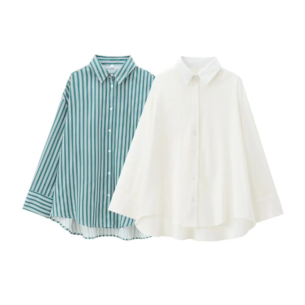 TRAF2024 Autumn New Women's Fashion, Casual, Versatile, and Stylish Style Flip Collar Long Sleeve Single breasted Loose Shirt
TRAF2024 Autumn New Women's Fashion, Casual, Versatile, and Stylish Style Flip Collar Long Sleeve Single breasted Loose Shirt