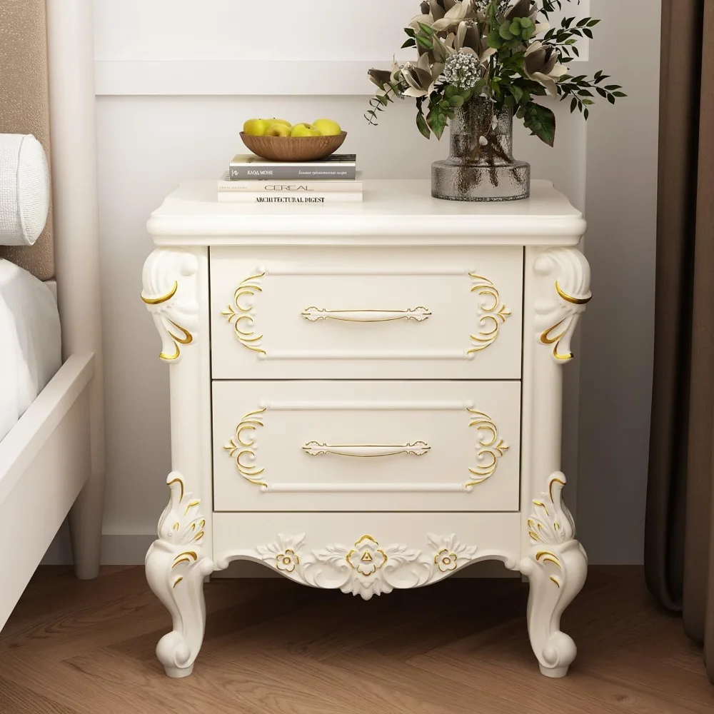 Accent Nightstand with 2 Drawers and Carved Patterns, Wooden Night Stand Bedside Table, Versatile Sofa End Bed Side, Customized
Accent Nightstand with 2 Drawers and Carved Patterns, Wooden Night Stand Bedside Table, Versatile Sofa End Bed Side, Customized