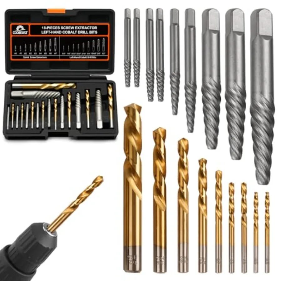 Screw Extractor Set and Left Hand Drill Bits For Removing Broken Bolt Extractor Kit Easy Out Screw Extractor Set Screw Remover
Screw Extractor Set and Left Hand Drill Bits For Removing Broken Bolt Extractor Kit Easy Out Screw Extractor Set Screw Remover