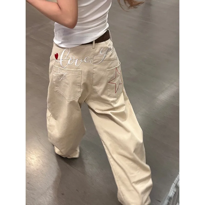 Men's pants summer new outdoor casual comfortable letter embroidered jeans retro street straight tube loose wide leg long pants
Men's pants summer new outdoor casual comfortable letter embroidered jeans retro street straight tube loose wide leg long pants