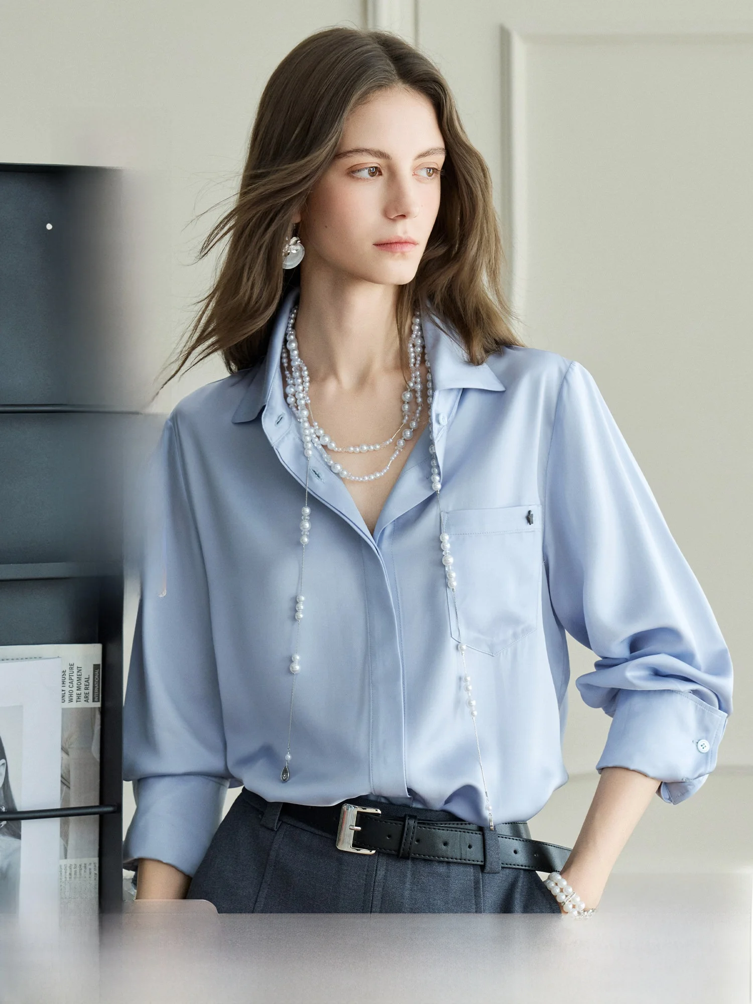 NAGUAGU Pumpkin Valley Women's Loose Long Sleeve Shirt Glossy Viscose Fiber Commute Spring Breathable Pure Color Button up
NAGUAGU Pumpkin Valley Women's Loose Long Sleeve Shirt Glossy Viscose Fiber Commute Spring Breathable Pure Color Button up