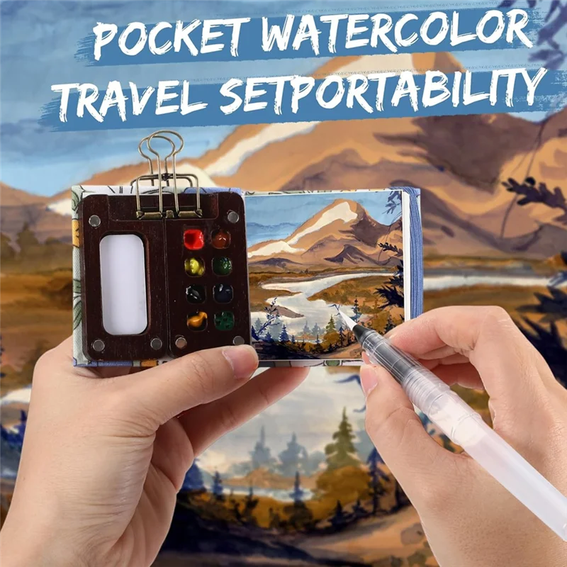 A76F-Mini Watercolor Travel Set Pocket Artist Travel Set Portable Palette Set 8 Grids Wooden Paint Box
A76F-Mini Watercolor Travel Set Pocket Artist Travel Set Portable Palette Set 8 Grids Wooden Paint Box