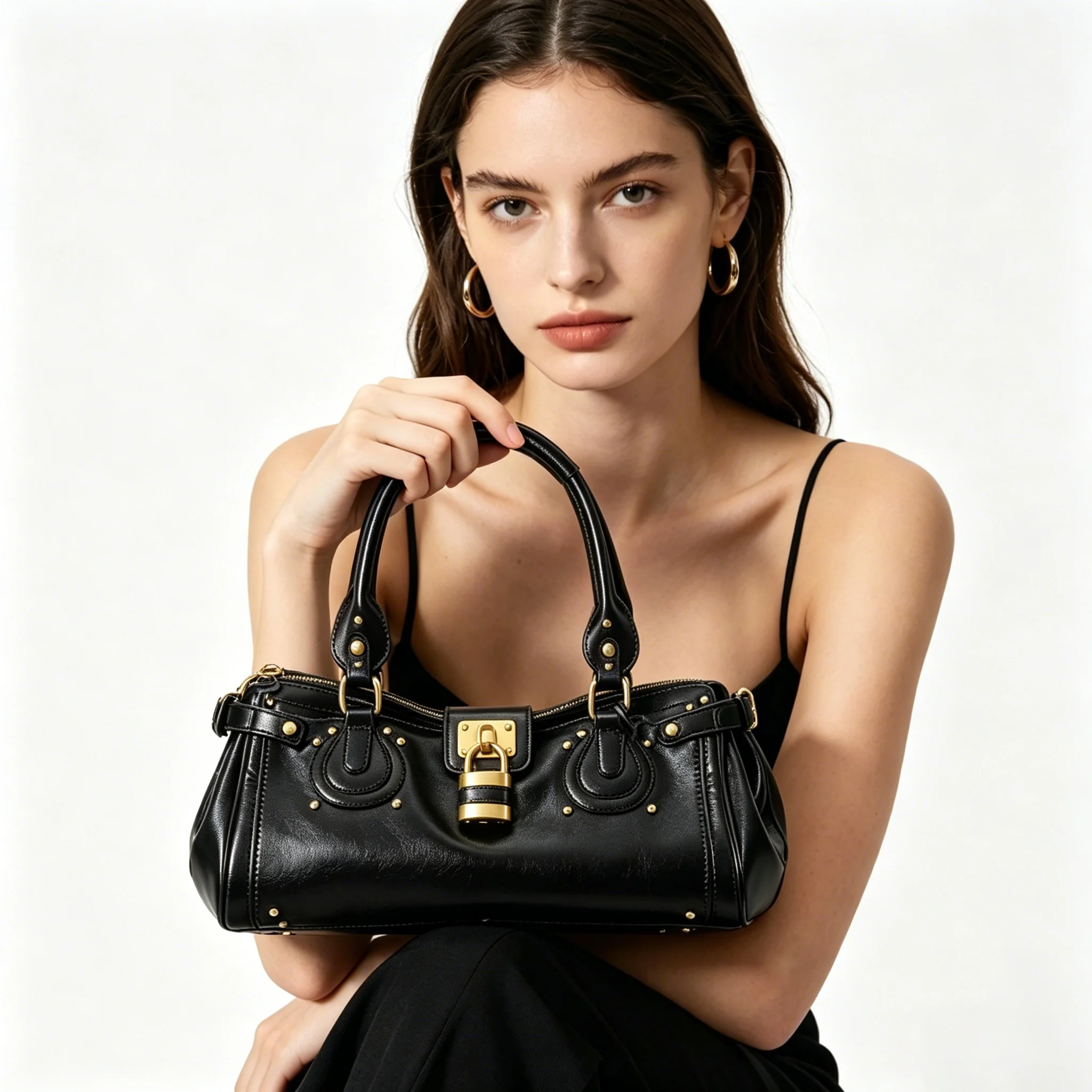 Retro lock design handbag Y2K style spicy girl shoulder bag large capacity daily commuting tote bag top handle women's wallet
Retro lock design handbag Y2K style spicy girl shoulder bag large capacity daily commuting tote bag top handle women's wallet