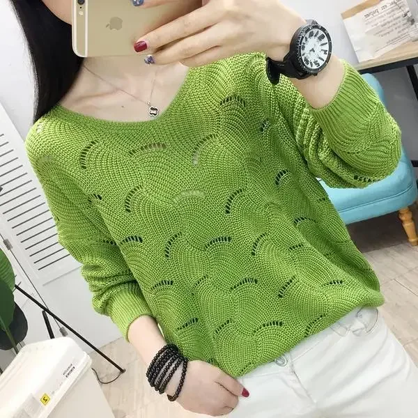 Woman Sweaters Pullover Women's Pullover Loose Top V-neck Sweater, Hollow-out Sweater for Spring Femme Chandails
Woman Sweaters Pullover Women's Pullover Loose Top V-neck Sweater, Hollow-out Sweater for Spring Femme Chandails