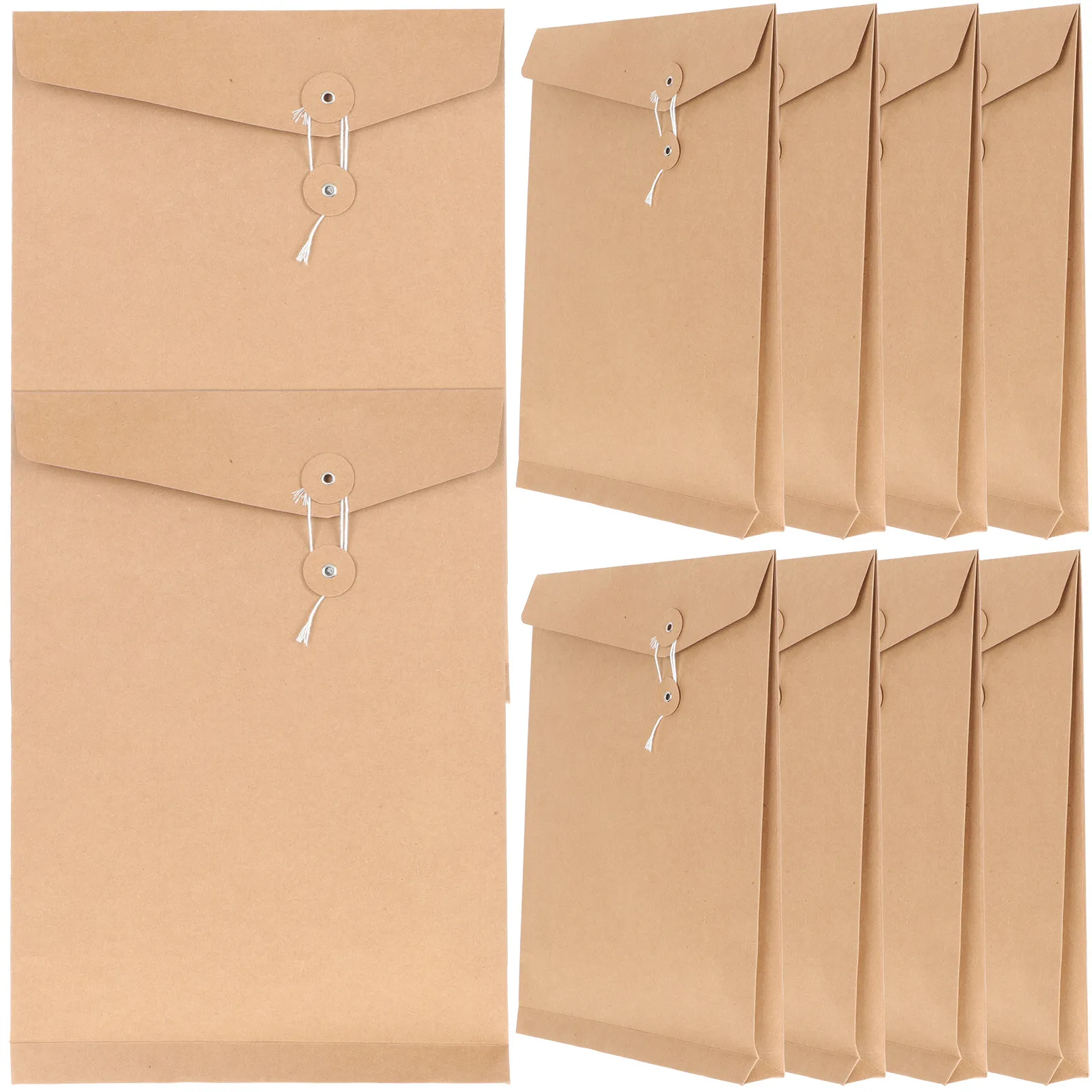 10Pcs A4 Kraft Paper Envelope with String Tie Document Holder File Folder for Business Storage Organization Document Envelope
10Pcs A4 Kraft Paper Envelope with String Tie Document Holder File Folder for Business Storage Organization Document Envelope