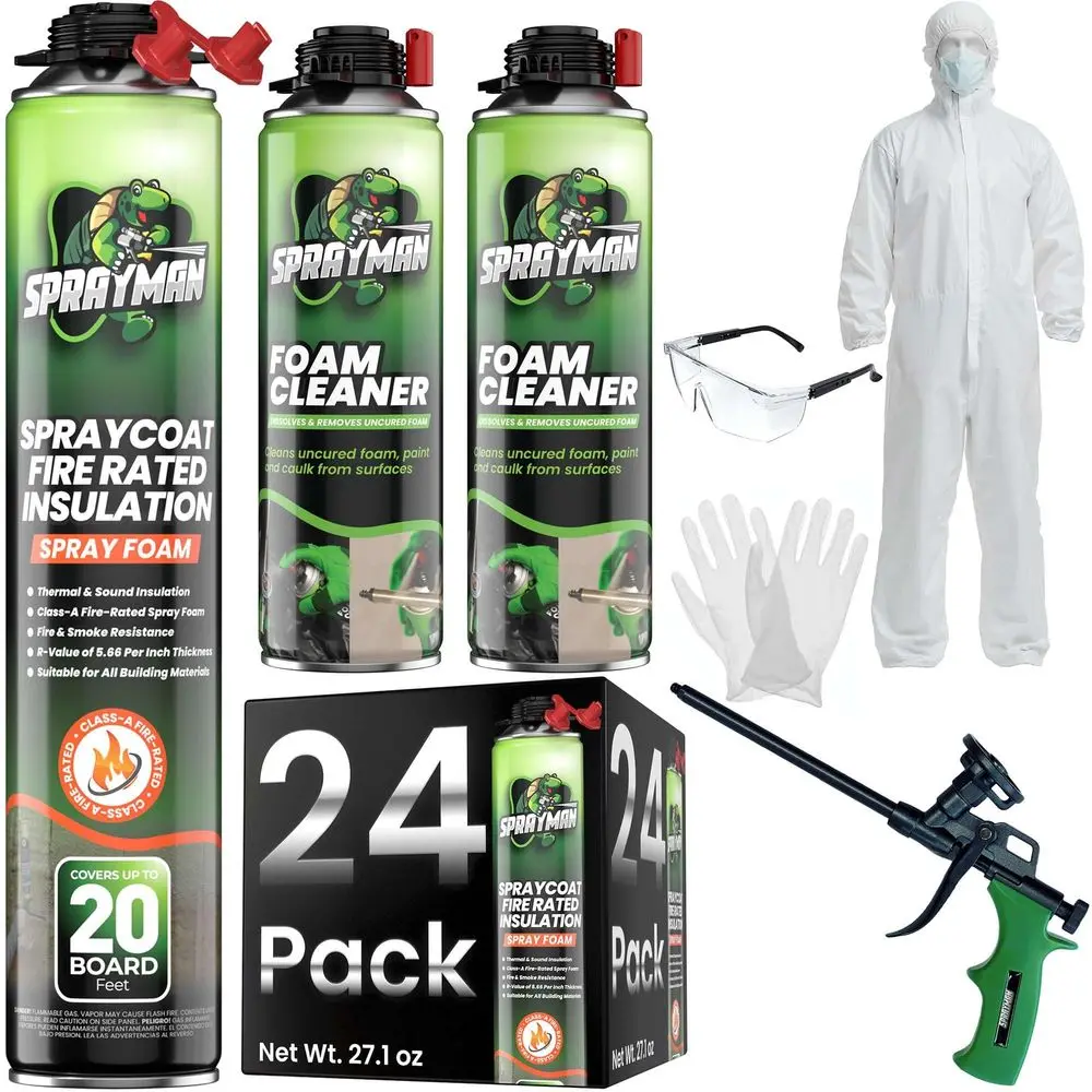 Spraycoat Fire Rated Spray Foam Insulation Kit 480 Sq.Ft High RValue 11.32 2in Closed Cell Heat amp Noise Insulation for Wall a
Spraycoat Fire Rated Spray Foam Insulation Kit 480 Sq.Ft High RValue 11.32 2in Closed Cell Heat amp Noise Insulation for Wall a
