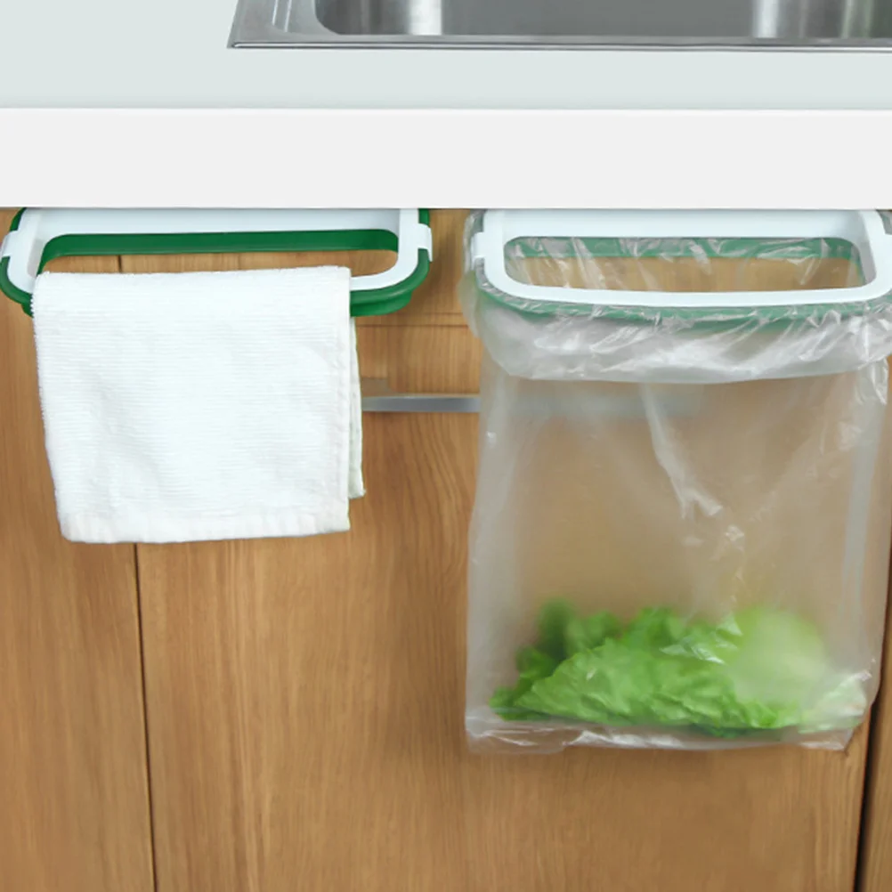 Plastic Garbage Bag Rack Over Cabinet Door Hanging Space Saver Holder for Kitchen Trash Storage Over Cabinet Plastic Bag Holder
