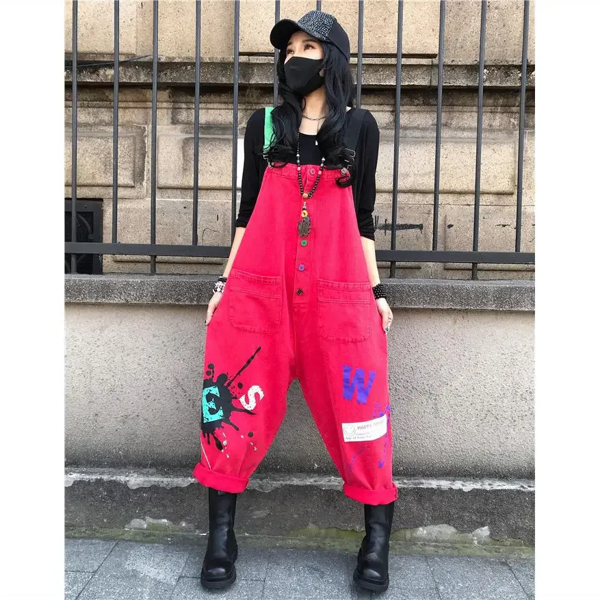 Women Clothes Harajuku Denim Jumpsuit Summer Casual Letter Print Fashion Jumpsuits Female Patchwork Wide Leg Rompers Streetwear
Women Clothes Harajuku Denim Jumpsuit Summer Casual Letter Print Fashion Jumpsuits Female Patchwork Wide Leg Rompers Streetwear