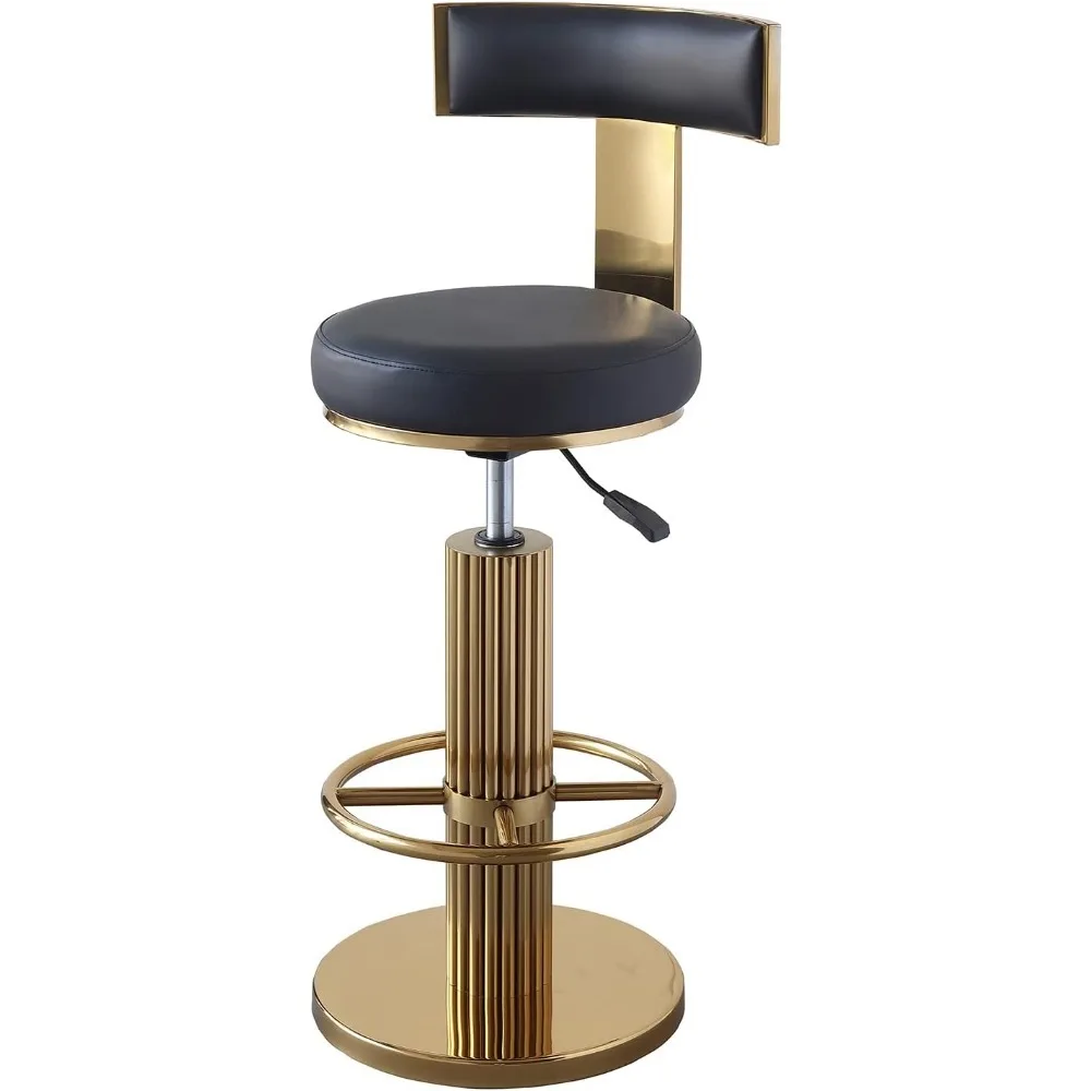 Swivel Bar Stools With Backrest, Modern Adjustable Height Counter Stool With Stainless Steel Legs And Comfortable Cushion, Blac
Swivel Bar Stools With Backrest, Modern Adjustable Height Counter Stool With Stainless Steel Legs And Comfortable Cushion, Blac