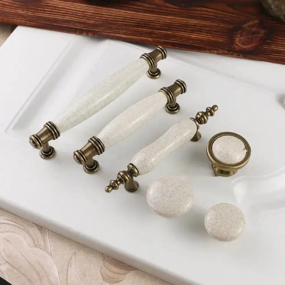Zinc Alloy Ceramic Cabinet Handles Antique Bronze Crack Design Wardrobe Door Handle White Vintage Drawer Knobs Cabinet Door
Zinc Alloy Ceramic Cabinet Handles Antique Bronze Crack Design Wardrobe Door Handle White Vintage Drawer Knobs Cabinet Door