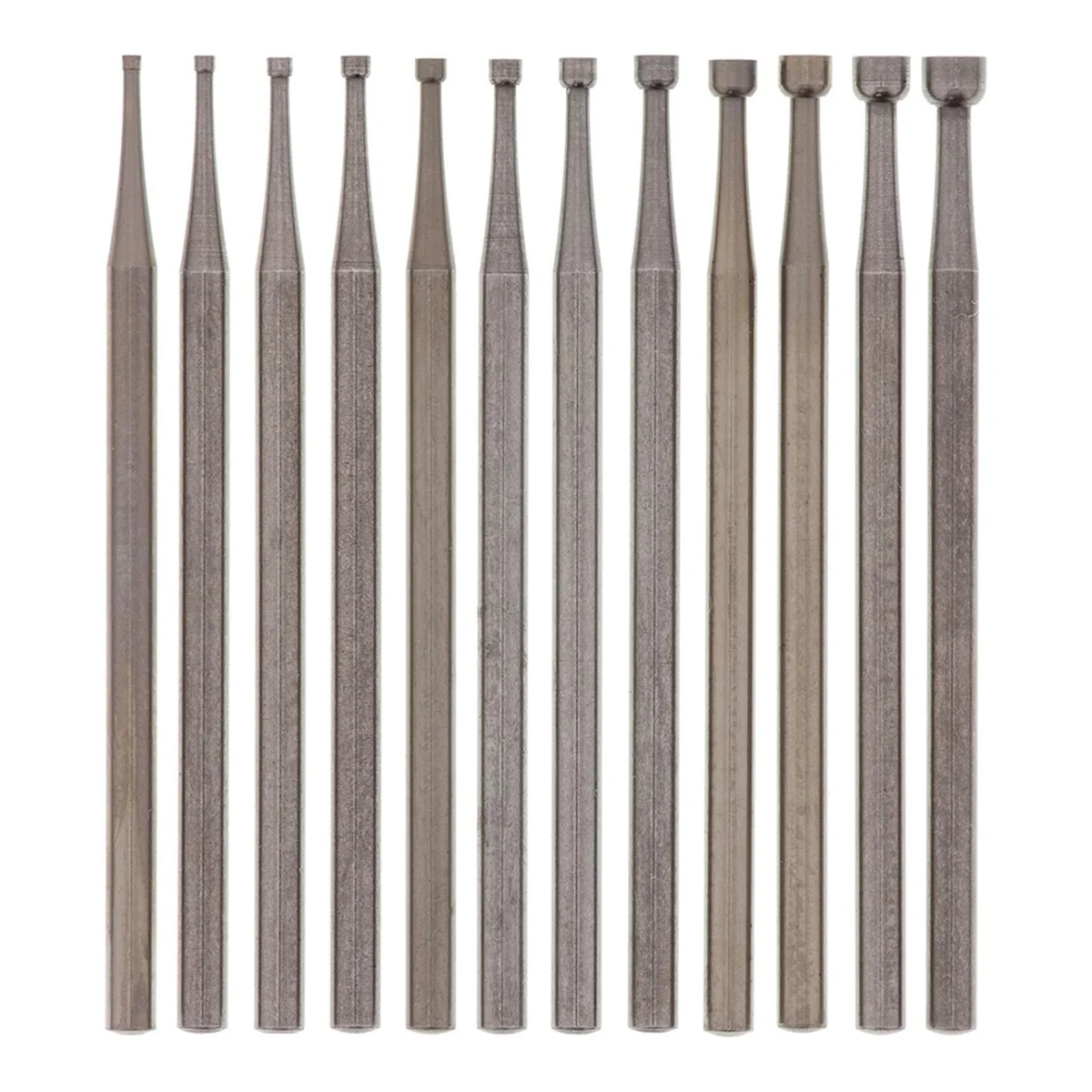 N87R 12 Pcs Round Cup Burr Set, 3/32Inch Shank Wire Rounder Bits Jewelry Carving Bits (0.8-3.0mm)
N87R 12 Pcs Round Cup Burr Set, 3/32Inch Shank Wire Rounder Bits Jewelry Carving Bits (0.8-3.0mm)