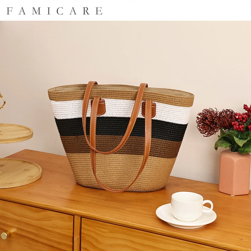 2026 Summer New Straw Woven Tote Bag Color Block Unique Large Capacity Handmade Beach Purse Casual Vacation Women Handbag
2026 Summer New Straw Woven Tote Bag Color Block Unique Large Capacity Handmade Beach Purse Casual Vacation Women Handbag