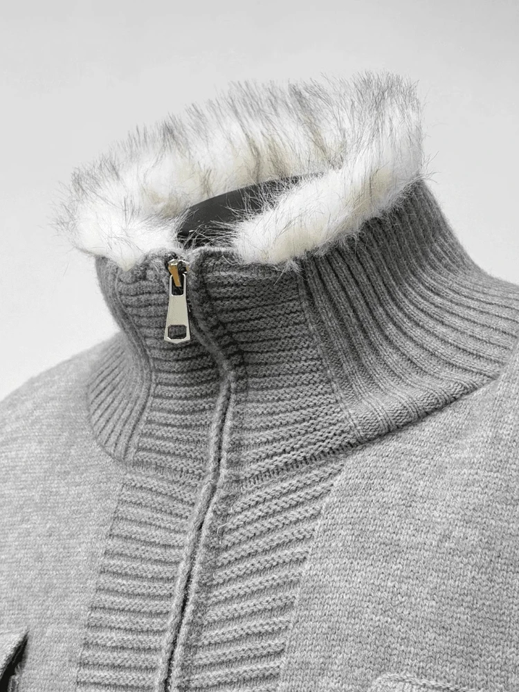 Thiened Fce Men's Knitted Sweater Coat Stand Collar Warm Cotton Wear for Winter Season Casual Loose Fit Long Sve Zipper
Thiened Fce Men's Knitted Sweater Coat Stand Collar Warm Cotton Wear for Winter Season Casual Loose Fit Long Sve Zipper