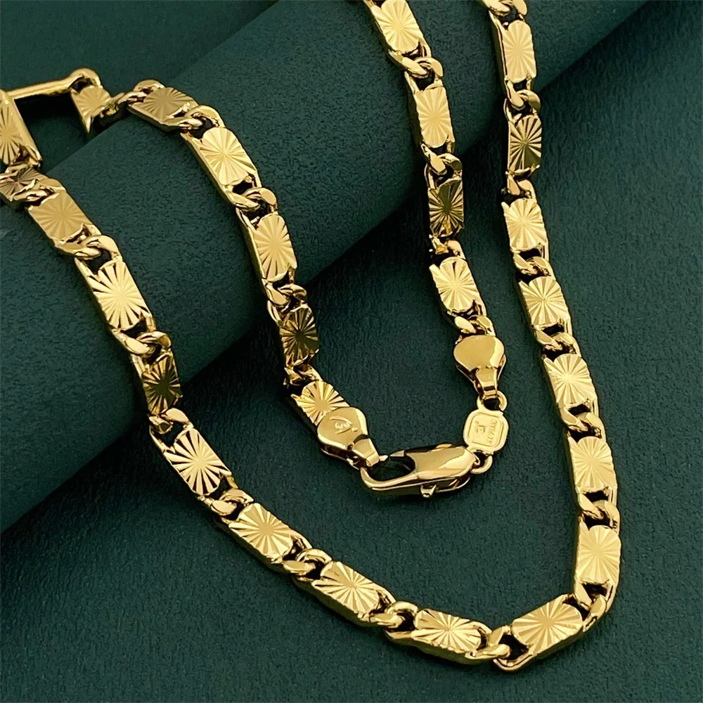 Luxury 24K 9999 Pure Gold real gold Men's and women's 4MM car flower rice necklace length 50CM
Luxury 24K 9999 Pure Gold real gold Men's and women's 4MM car flower rice necklace length 50CM