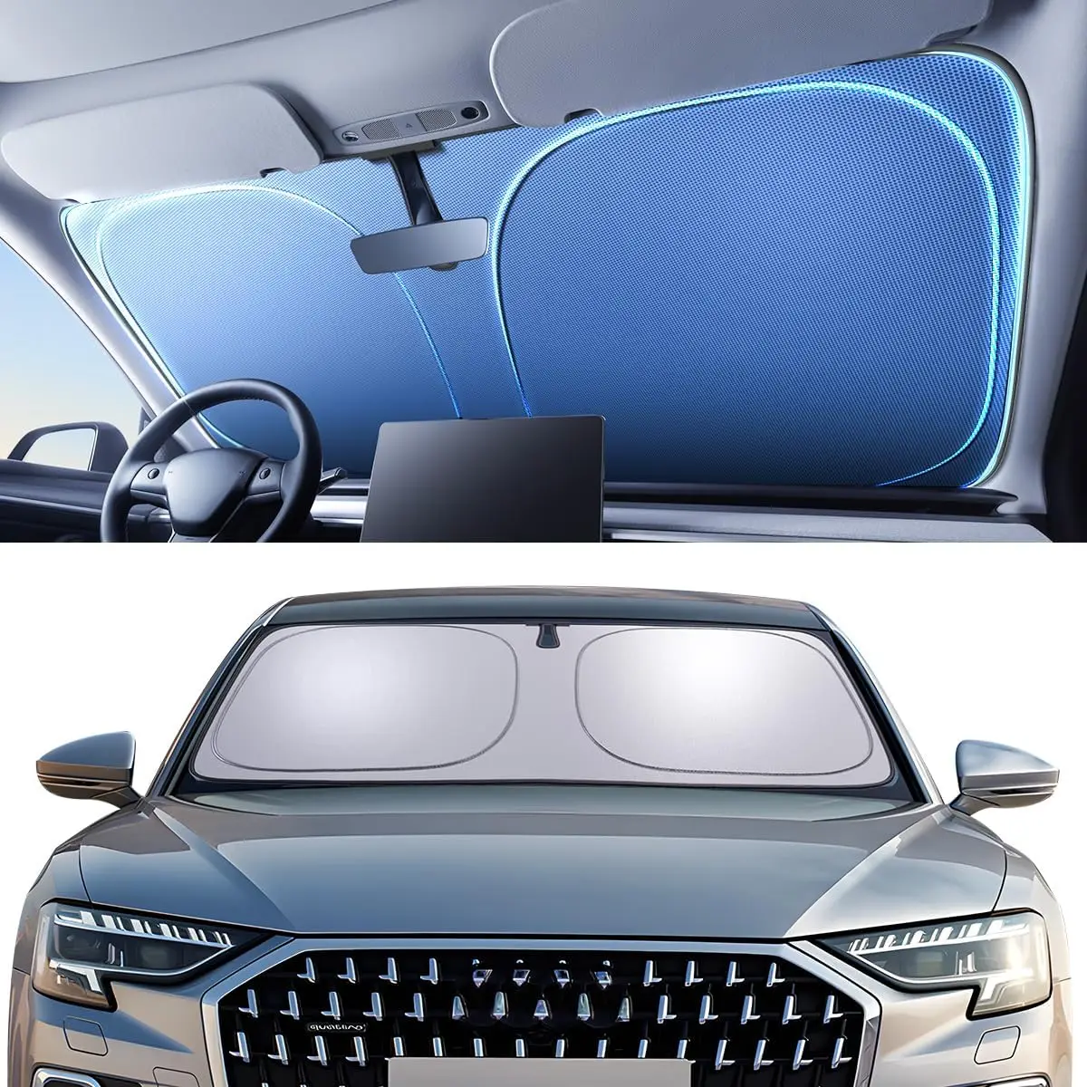 Car Windshield Sun Shade UPF 50+ Reflective, Foldable Sunshade for Cars Universal Fit - Blocks Heat & UV, Front Window Sun Shiel
Car Windshield Sun Shade UPF 50+ Reflective, Foldable Sunshade for Cars Universal Fit - Blocks Heat & UV, Front Window Sun Shiel