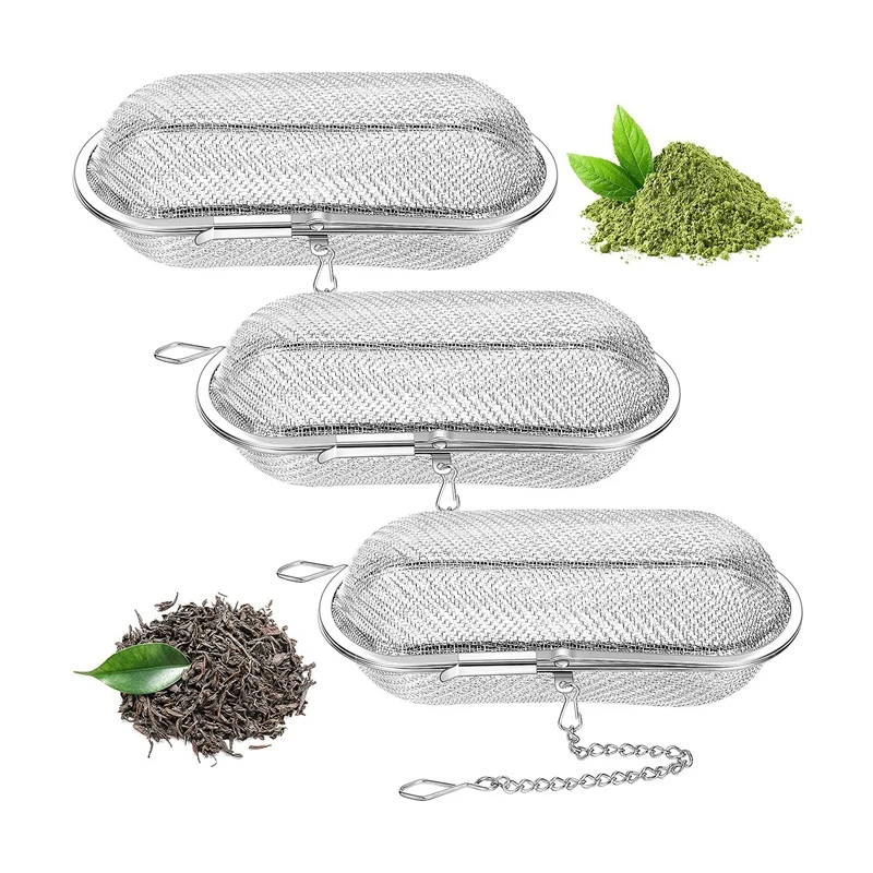 3 Pcs Floating Stainless Steel Mesh Tea Infuser Oval Loose Leaf Tea Steeper Soups Oil Spice 4.25 X 1.75 Inch
3 Pcs Floating Stainless Steel Mesh Tea Infuser Oval Loose Leaf Tea Steeper Soups Oil Spice 4.25 X 1.75 Inch