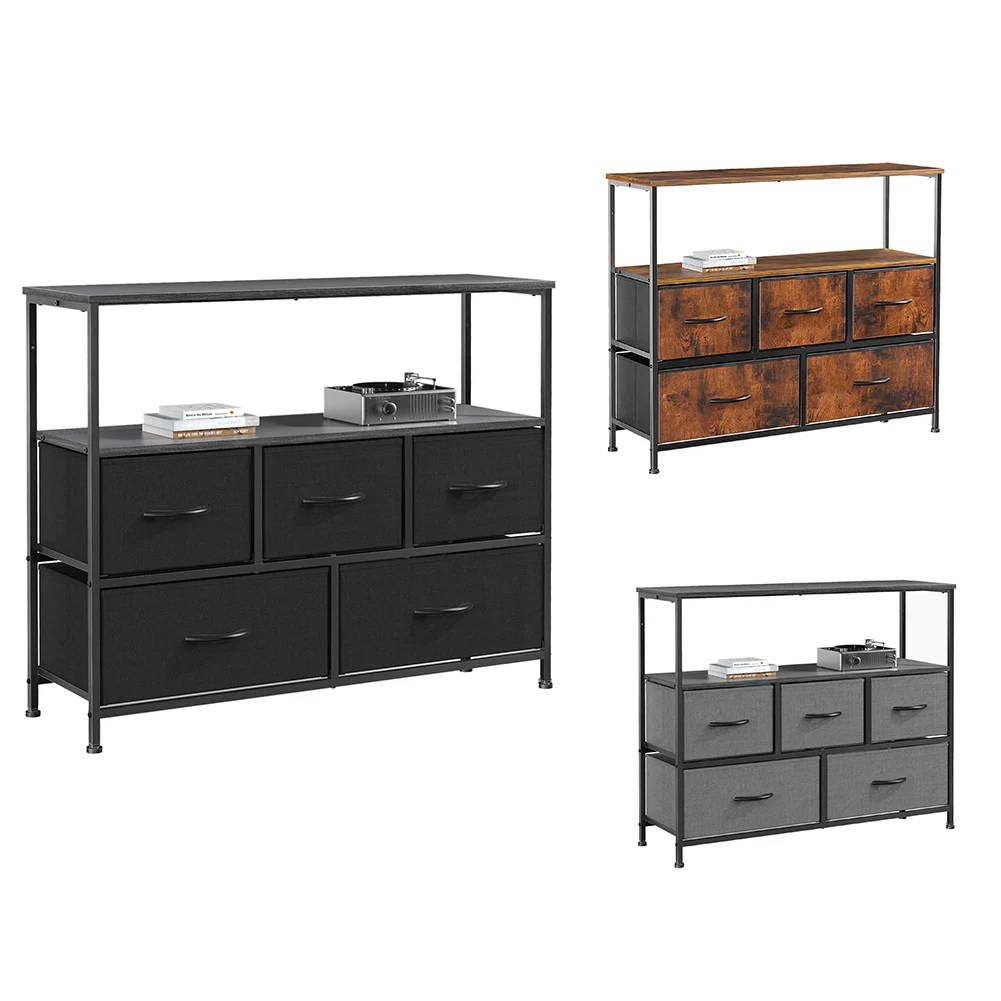 Dresser For Bedroom 5 Drawer Dresser Closet Fabric Dresser With Metal Frame Media Console Table Steel Frame With Open Shelf Case
Dresser For Bedroom 5 Drawer Dresser Closet Fabric Dresser With Metal Frame Media Console Table Steel Frame With Open Shelf Case