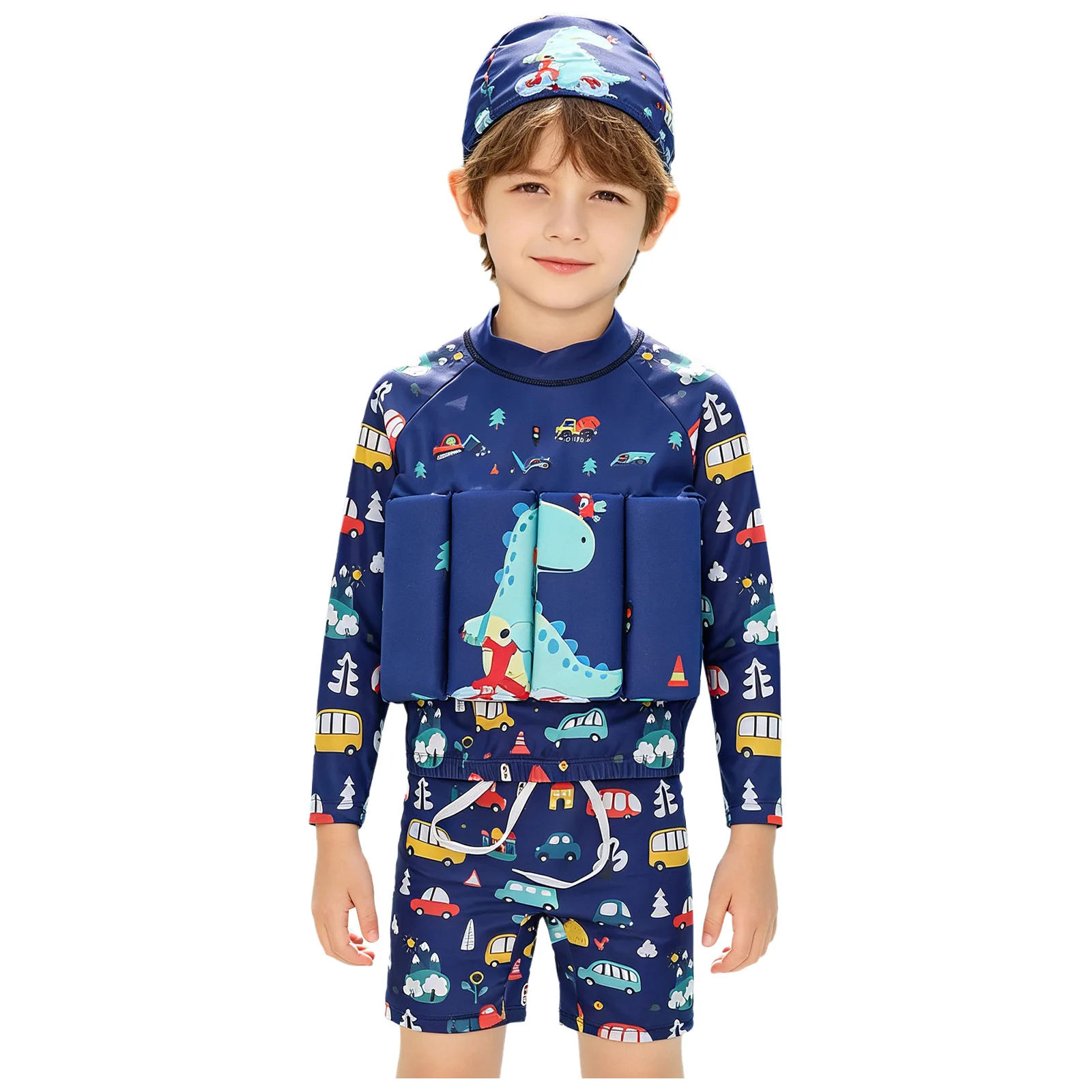 Kids Boys Swim Sets Swimsuit with Floatation Floating Bathing Suit Long Sleeve Top with Shorts and Cap for Summer Beach Vacation
Kids Boys Swim Sets Swimsuit with Floatation Floating Bathing Suit Long Sleeve Top with Shorts and Cap for Summer Beach Vacation