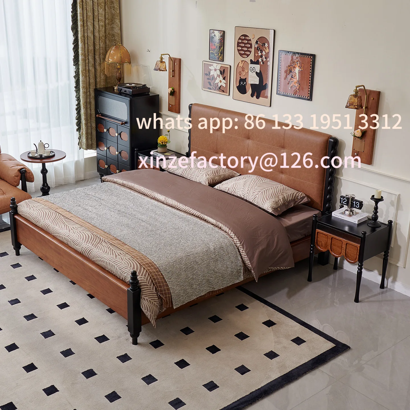 Customizable French medieval solid wood double bed American retro 1.8 meters bed bedroom furniture smoke color light luxury bed
Customizable French medieval solid wood double bed American retro 1.8 meters bed bedroom furniture smoke color light luxury bed