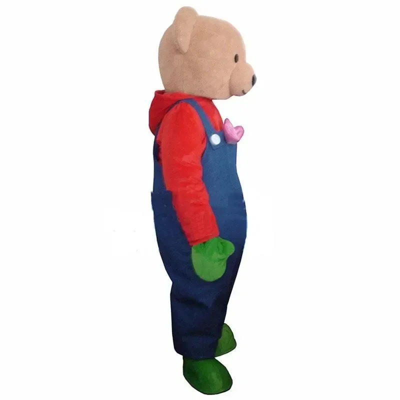 Cute Bear Mascot Costume with Blue Overalls Event Promotional Props Fancy Outfits Advertising Foam Costumes
Cute Bear Mascot Costume with Blue Overalls Event Promotional Props Fancy Outfits Advertising Foam Costumes
