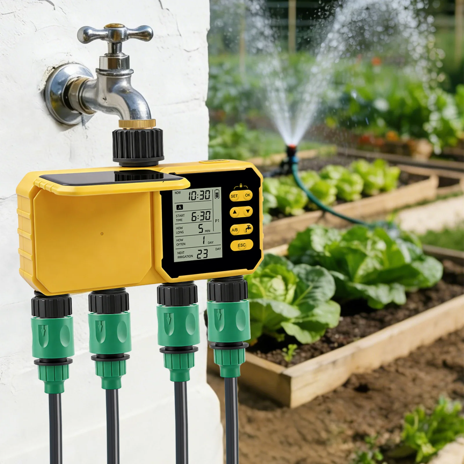 Solar Water Timer Smart Irrigation Controller with USB Charging IPX5 Rainproof for Garden Lawn Greenhouse Irrigation Controller
Solar Water Timer Smart Irrigation Controller with USB Charging IPX5 Rainproof for Garden Lawn Greenhouse Irrigation Controller