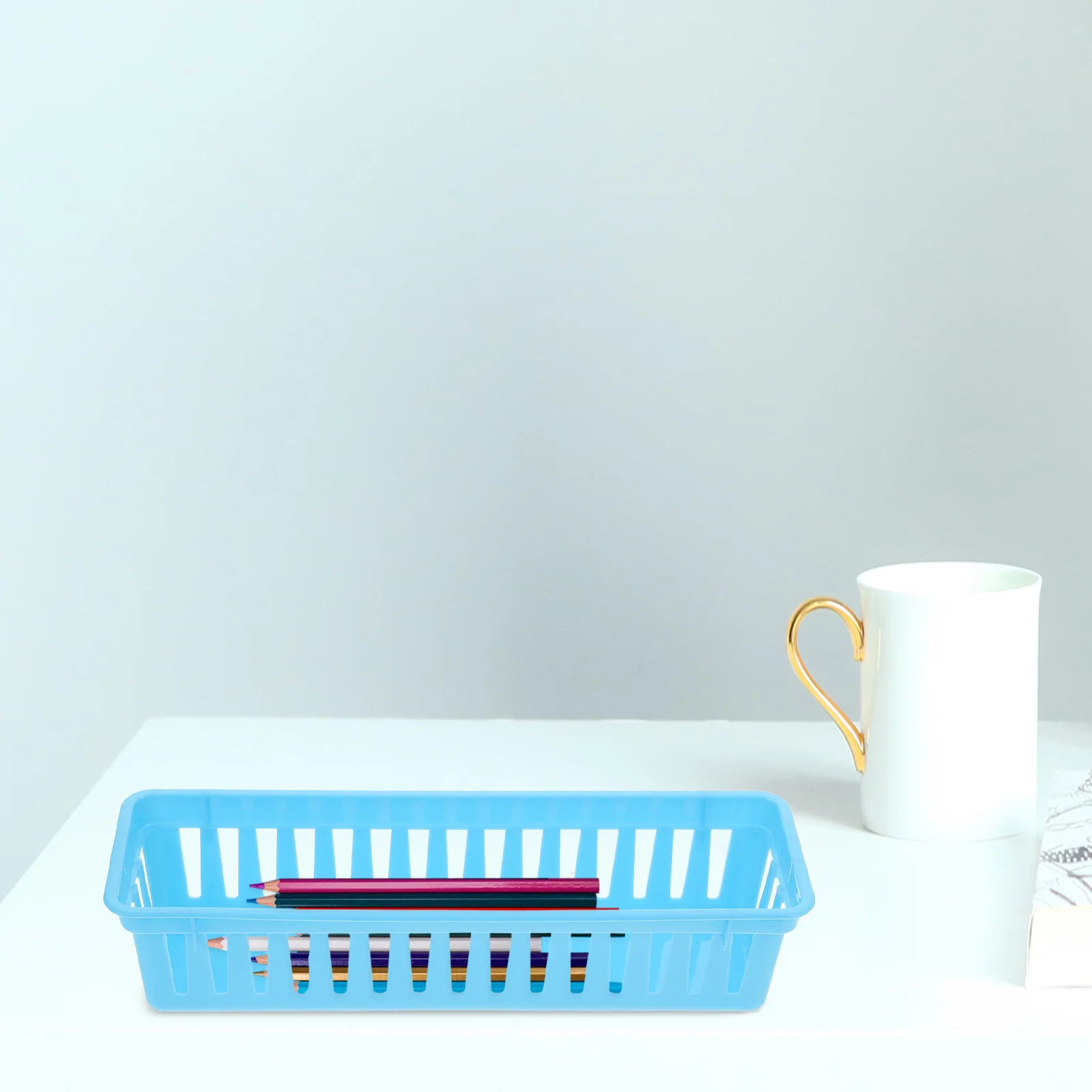 Plastic Pencil Holder Tray Desk Organizer Basket for Classroom Supplies School Storage Bright Colored Pencil Storage Box
Plastic Pencil Holder Tray Desk Organizer Basket for Classroom Supplies School Storage Bright Colored Pencil Storage Box