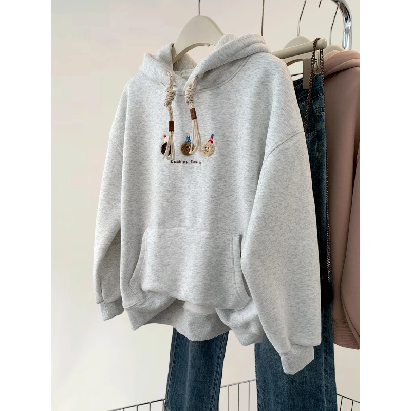 Women's Hooded Hoodies Fall Winter Fleece Thick Warm Cartoon Letter Embroidery Drop Sleeve Loose Sweatshirts for 18-24Y
Women's Hooded Hoodies Fall Winter Fleece Thick Warm Cartoon Letter Embroidery Drop Sleeve Loose Sweatshirts for 18-24Y