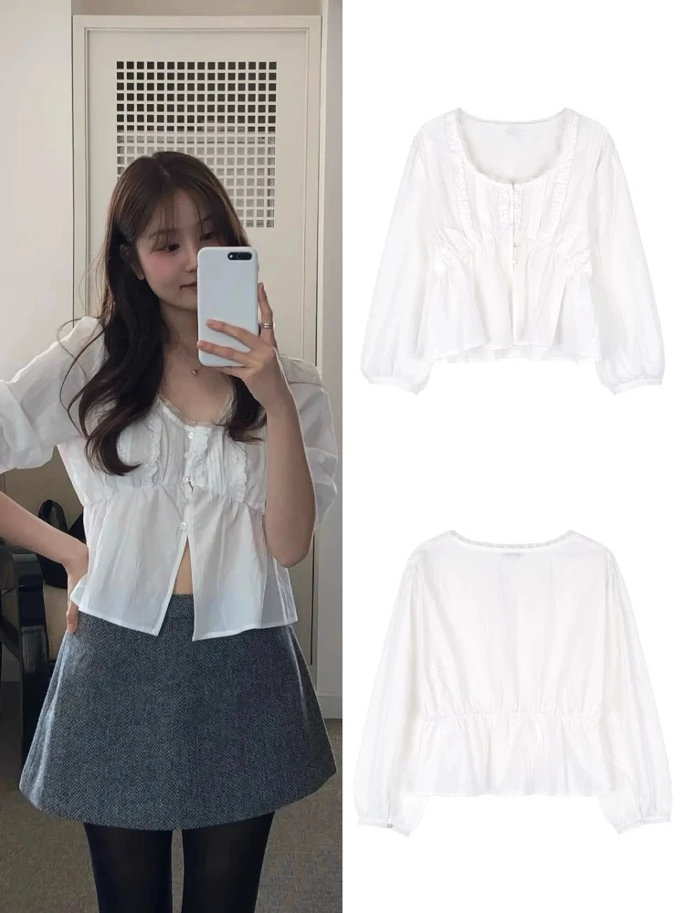 East Gate Wooden Collar Short Shirt Women's Gentle Waist Inward Slim Fit Casual Style Cotton Long Sleeve round Neck
East Gate Wooden Collar Short Shirt Women's Gentle Waist Inward Slim Fit Casual Style Cotton Long Sleeve round Neck