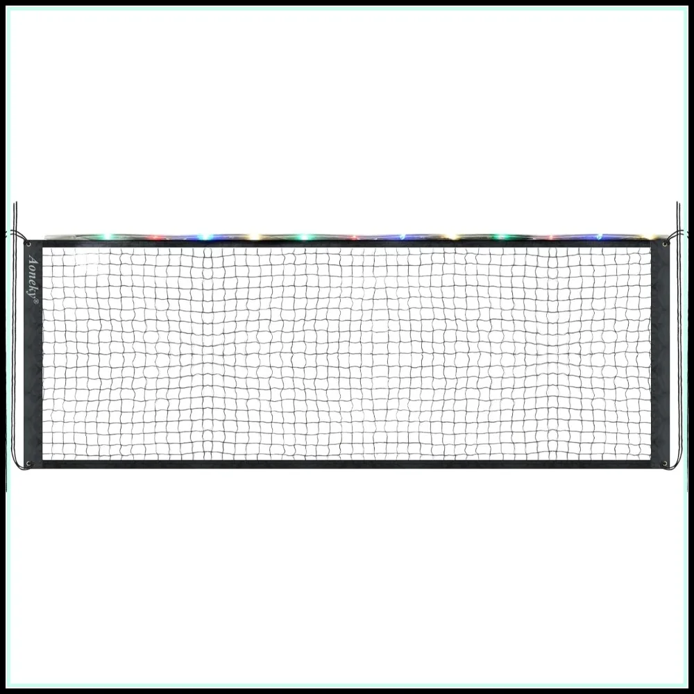 20ft Glow in Dark LED Badminton Net, Portable Outdoor Sports Net with 4 Ropes for Backyard Beach Night Games
20ft Glow in Dark LED Badminton Net, Portable Outdoor Sports Net with 4 Ropes for Backyard Beach Night Games