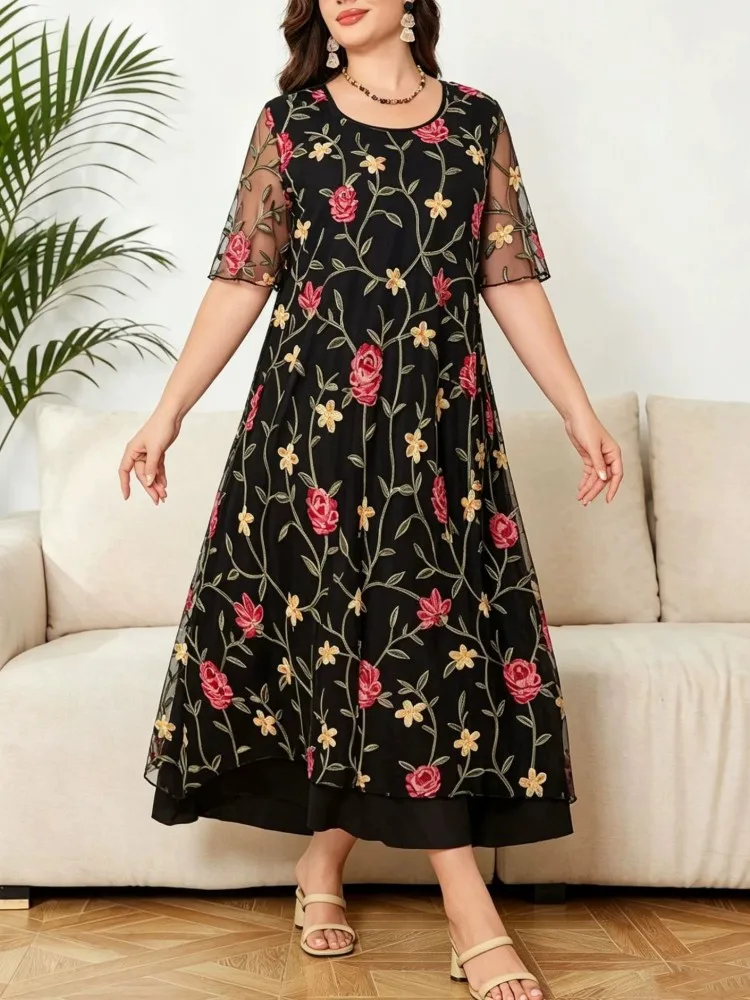 L-4XL Plus Size Clothes Dresses Women Robes Summer Short Sleeve Street Style Casual 3XL 4XL Big Size Long Maxi Dress Oversized
L-4XL Plus Size Clothes Dresses Women Robes Summer Short Sleeve Street Style Casual 3XL 4XL Big Size Long Maxi Dress Oversized