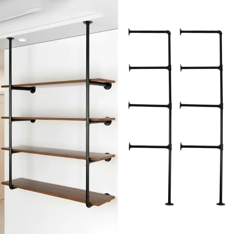 Industrial Pipe Shelving System with 4 Tiers, Black Iron Wall Mount, Floor to Ceiling Storage Rack, Rustic Farmhouse Sty
Industrial Pipe Shelving System with 4 Tiers, Black Iron Wall Mount, Floor to Ceiling Storage Rack, Rustic Farmhouse Sty