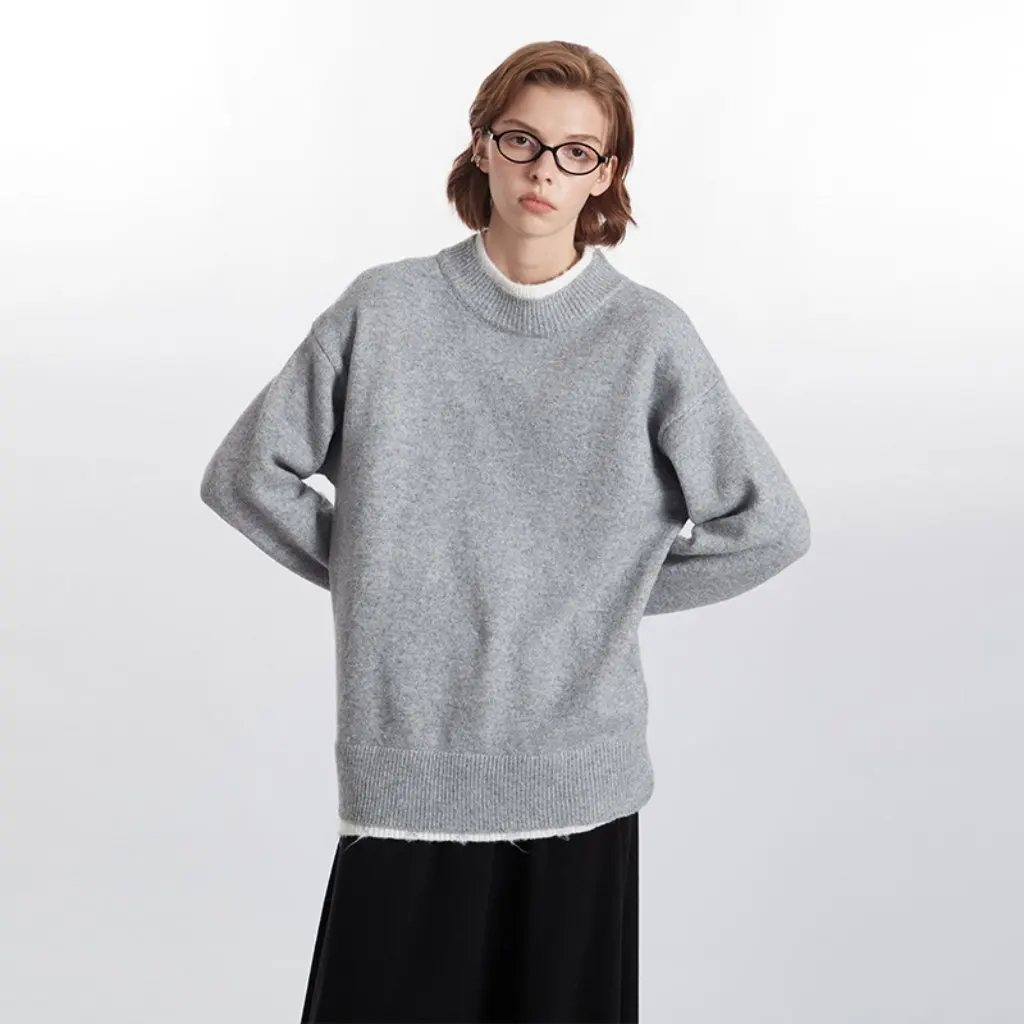 HeyHenry Trendy Fake Two-Piece Sweater for Men And Women Loose round Neck Knitted Sweater Autumn Winter All-match for Couple 
HeyHenry Trendy Fake Two-Piece Sweater for Men And Women Loose round Neck Knitted Sweater Autumn Winter All-match for Couple