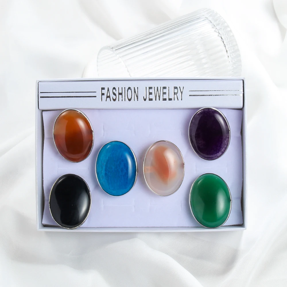 Crystal Agate Wide Face Dove Egg Ring 6 Color Agate Ring Premium European and American Personalized Fashion Open Ring
Crystal Agate Wide Face Dove Egg Ring 6 Color Agate Ring Premium European and American Personalized Fashion Open Ring